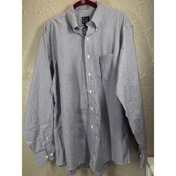 Jos. A. Bank Other - Jos A Banks Travelers Collection Mens Cotton Purple Check Dress Shirt Size Large